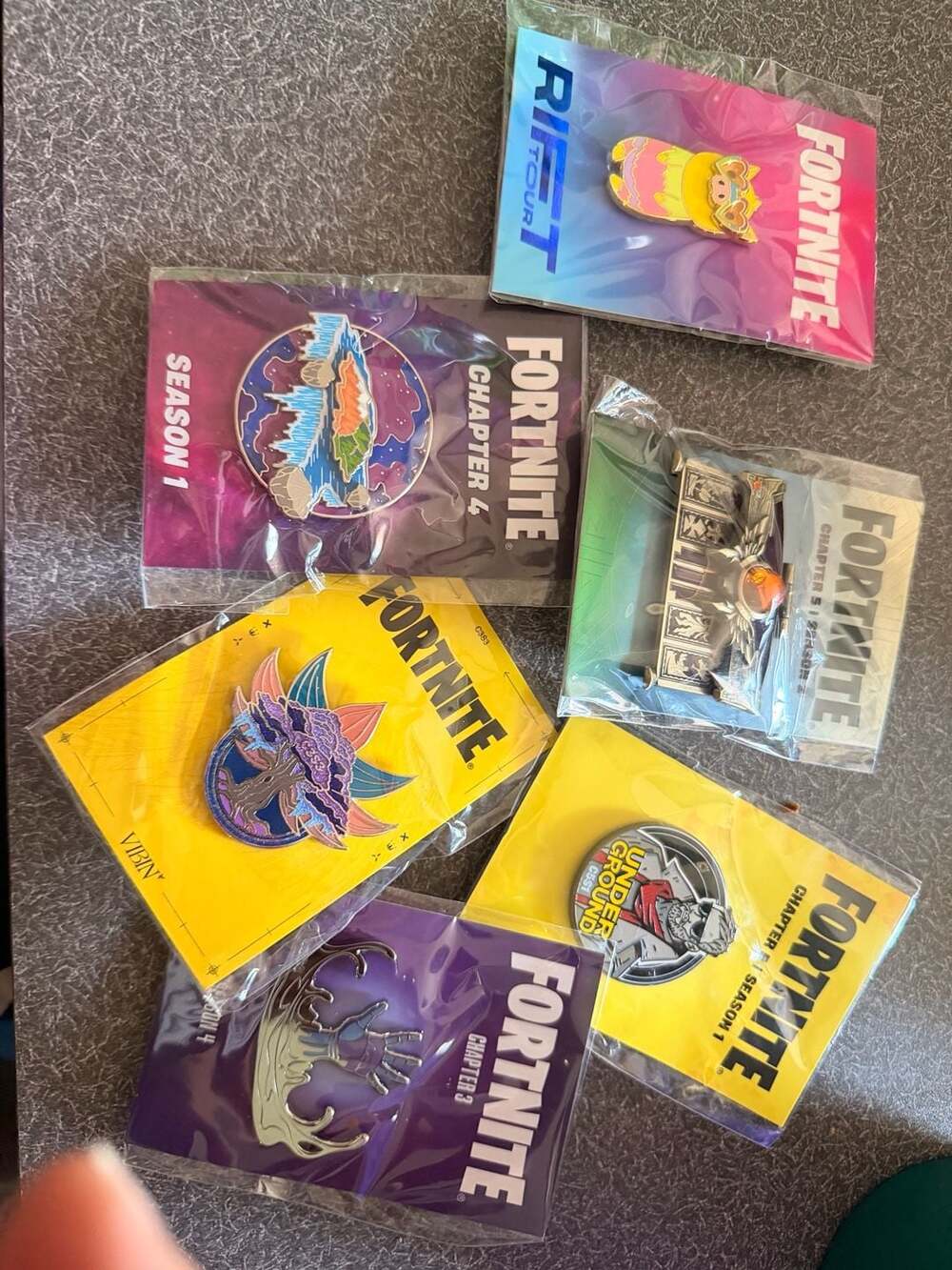 Lot of 5 Official Fortnite Epic Games Employee Exclusive Collectible Enamel Pins